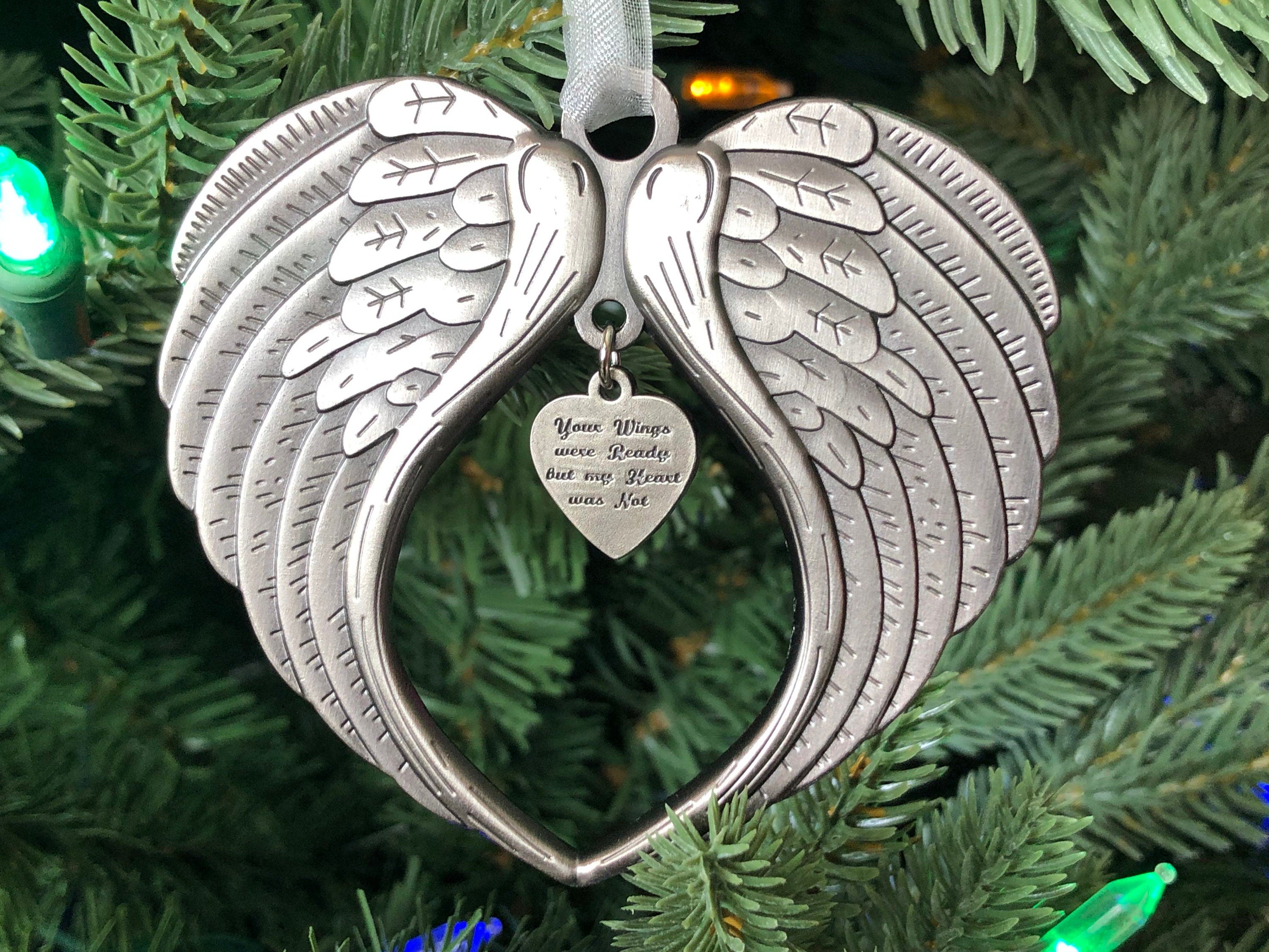 Christmas Ornaments Angel Wings "Your Wings Were Ready My Heart Was Not" Memorial Ornament Gift - Now with Complimentary Free Shipping | Holiday Gift | Keepsake – Christmas Ornament by K9King