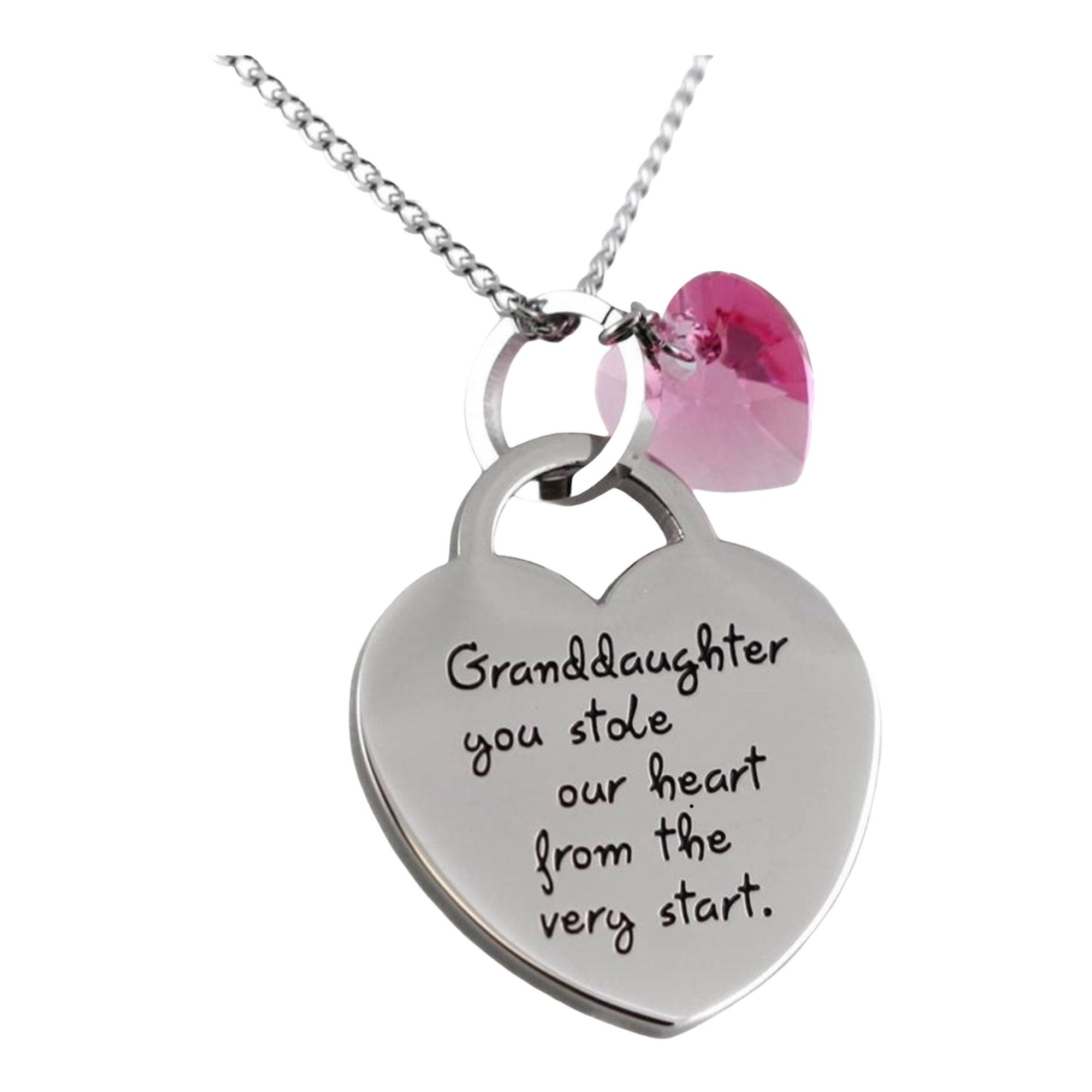 Christmas Granddaughter Jewelry Necklace Gifts - ''Granddaughter You Stole Our Heart'' Keepsake Heart Necklace | Christmas Ornament | Holiday Gift – Christmas Ornament by K9King