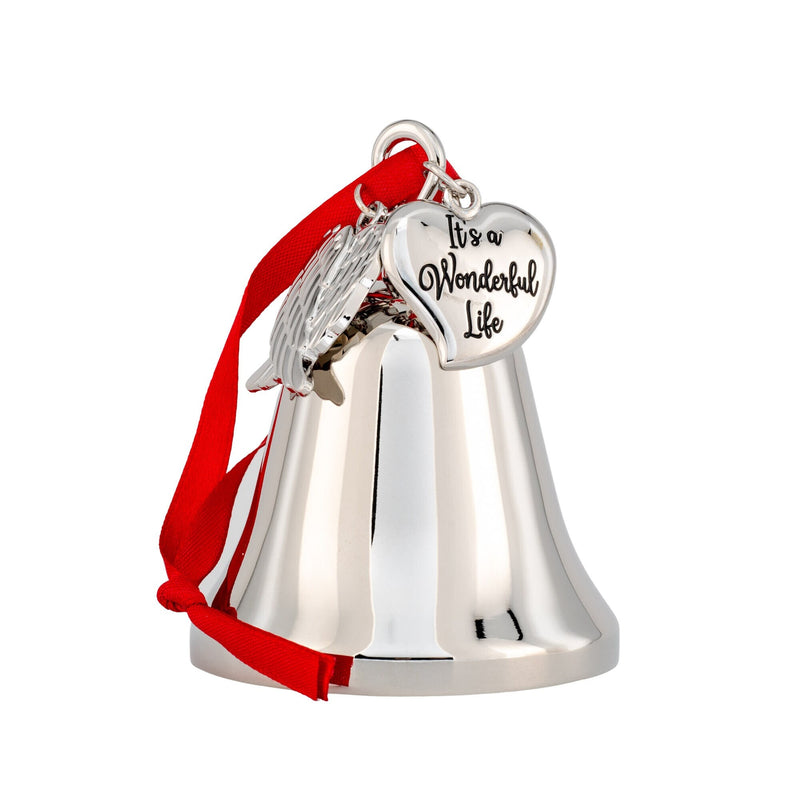 Wonderful Life Christmas Bell Ornament, Angel Wings Charm, Movie Inspired Gift for Her, Keepsake Tribute, Sentimental Gift