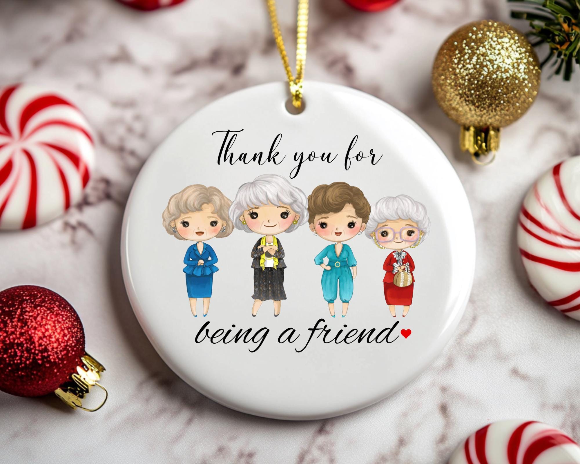 Golden Girls Christmas Ornament, Funny Best Friend Gift, Squad Gift, Custom Ornament, Sophia Rose Blanche Dorothy, Funniest Gift | Holiday Gift | Keepsake – Christmas Ornament by K9King