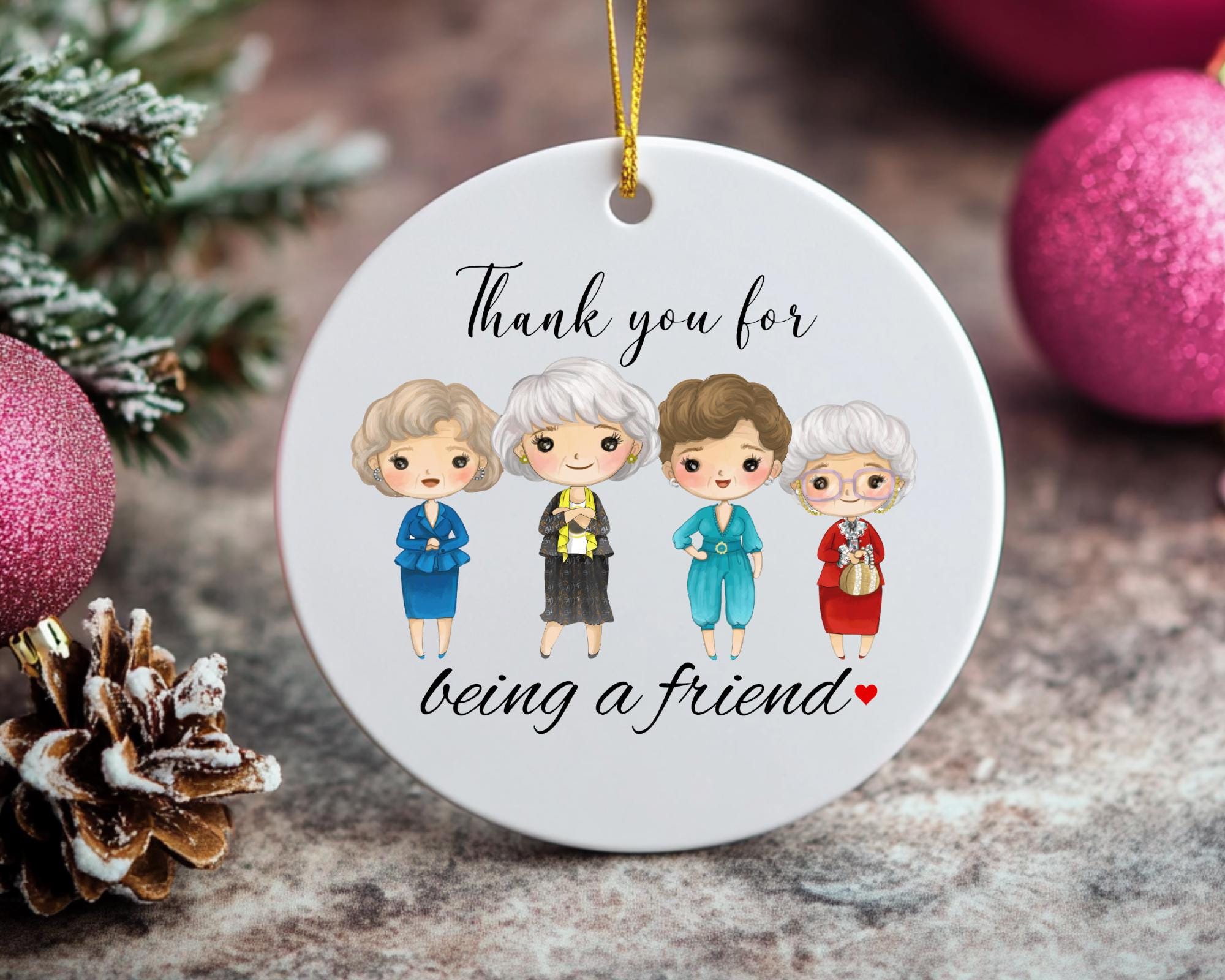 Golden Girls Christmas Ornament - TV Show Keepsake - Nostalgic Holiday Decor - 10 Designs | Holiday Gift – Christmas Ornament by K9King