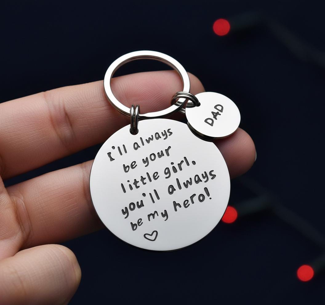 Personalized Dad Keychain - Customizable Gift from Daughter Son, Christmas Stocking Stuffer for Husband, Anniversary | Christmas Ornament | Holiday Gift | Keepsake – Christmas Ornament by K9King